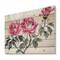 Designart - Vintage Purple Peonies Branch - Traditional Print on Natural Pine Wood